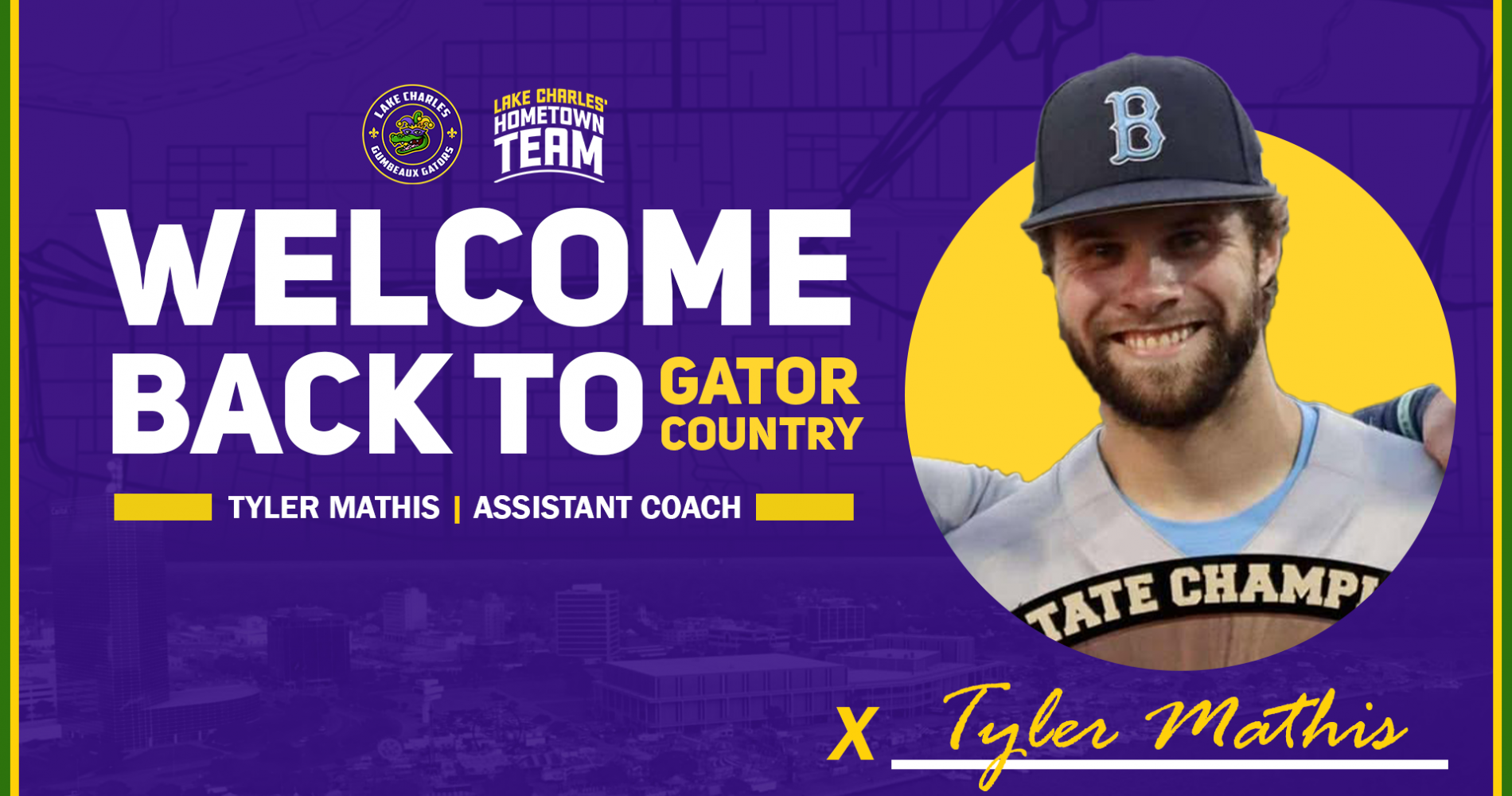 Tyler Mathis Named Assistant Coach of the Lake Charles Gumbeaux Gators for the 2025 Season